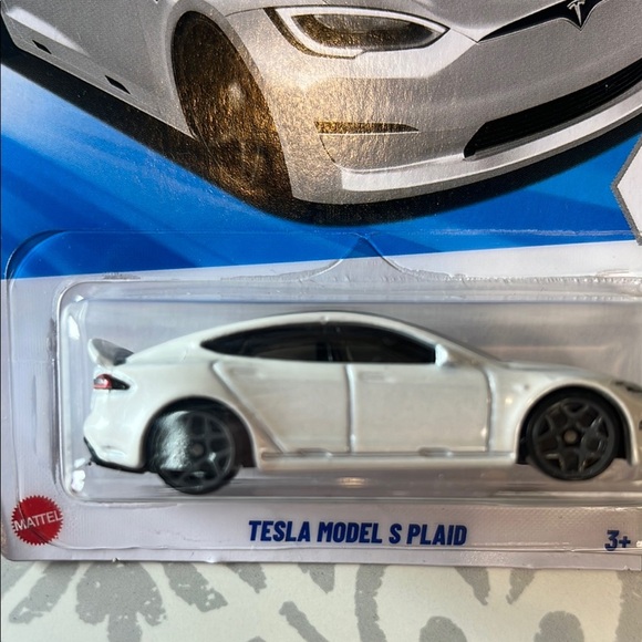 Hot Wheels-  Tesla Model S Plaid - White - Picture 11 of 16